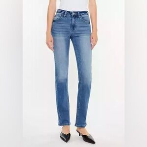 KanCan Women's High Rise Boyfriend Jeans - Medium Blue Denim size 26
